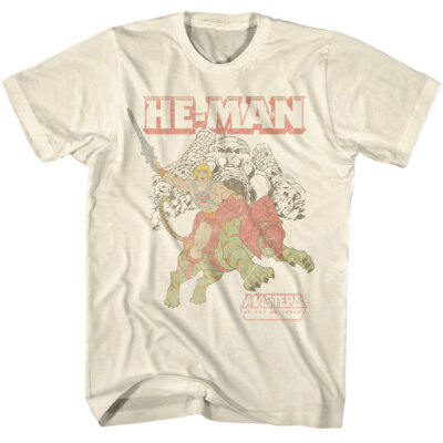 He-Man Charging from Grayskull Men's T Shirt Castle Battlecat Masters