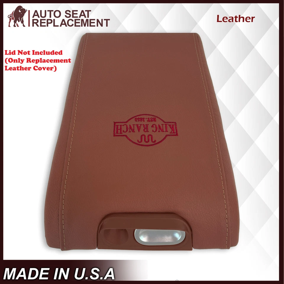 Cubierta de tapa de reposabrazos de consola central de cuero genuino 2009-2012 F150 King Ranch Foto 2 de 4