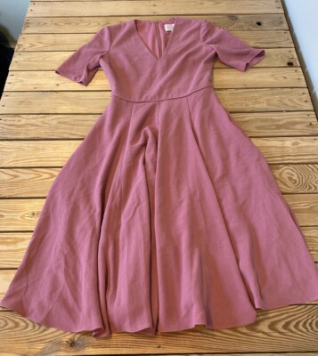 Gal Meets glam Women's V Neck midi dress size Pink R11