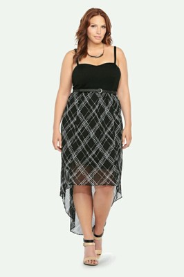Sold out! Torrid Belted Plaid Hi lo dress size 12 NWTs