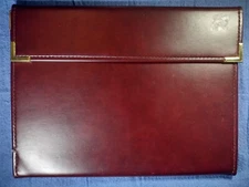 Stafford Leather Business Portfolio Ring Binder Organizer Brass Corners