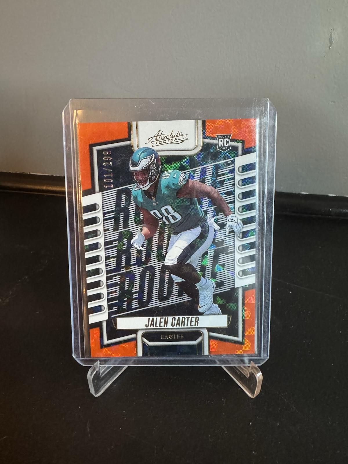 2023 Panini Absolute - Rookies Jalen Carter #107 Orange Mosaic /299 (RC)