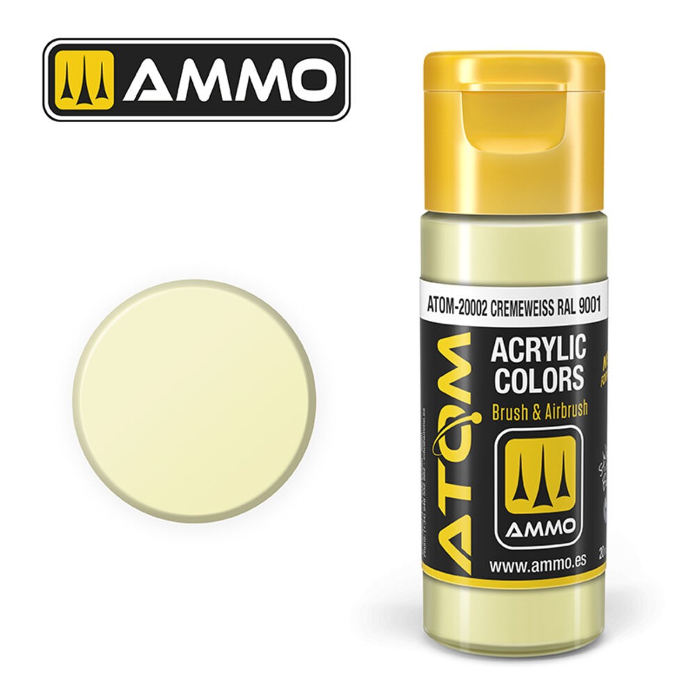 Ammo MIG ATOM-20002 - ATOM Color Cream White RAL 9001 20ml - New