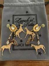 Lunch At The Ritz THOROUGHBRED post Earrings; HAND SIGNED & RARE!!