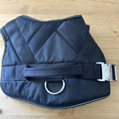 Alu Max Dog Harness Black Nylon w Metal Clips No-Pull Sturdy Heavy Duty Sz L