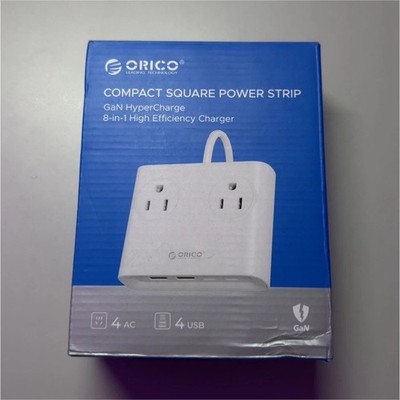ORICO Compact Square Power Strip 4 AC Outlets USB Charger (Purple)