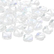 30 Pcs Transparent Shamrock Beads Jewelry Bracelet Making Supplies, Mixed White