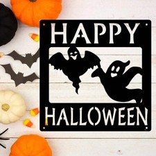 Happy Halloween Ghosts Sign- Indoor/ Outdoor - Made in USA