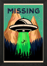 Listing image for Ufo Missing Framed Wall Art Poster Canvas Print Picture