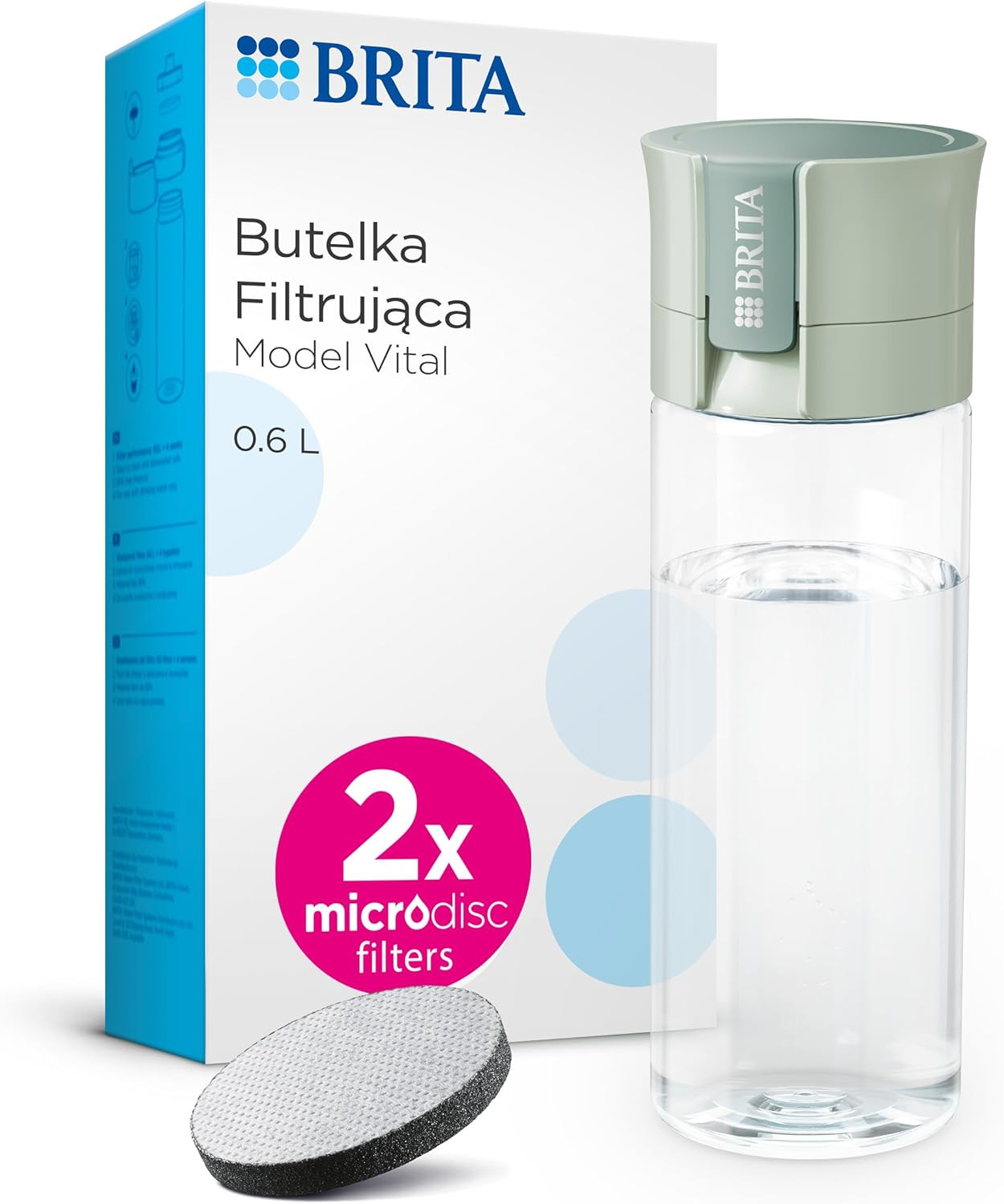 Borraccia Filtrante BRITA Vital 600ml + 2 MicroDisc | Miglior Prezzo