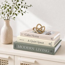 Decorative Books for Home Decor, Set of 3 Stackable Fake Books for Coffee Table