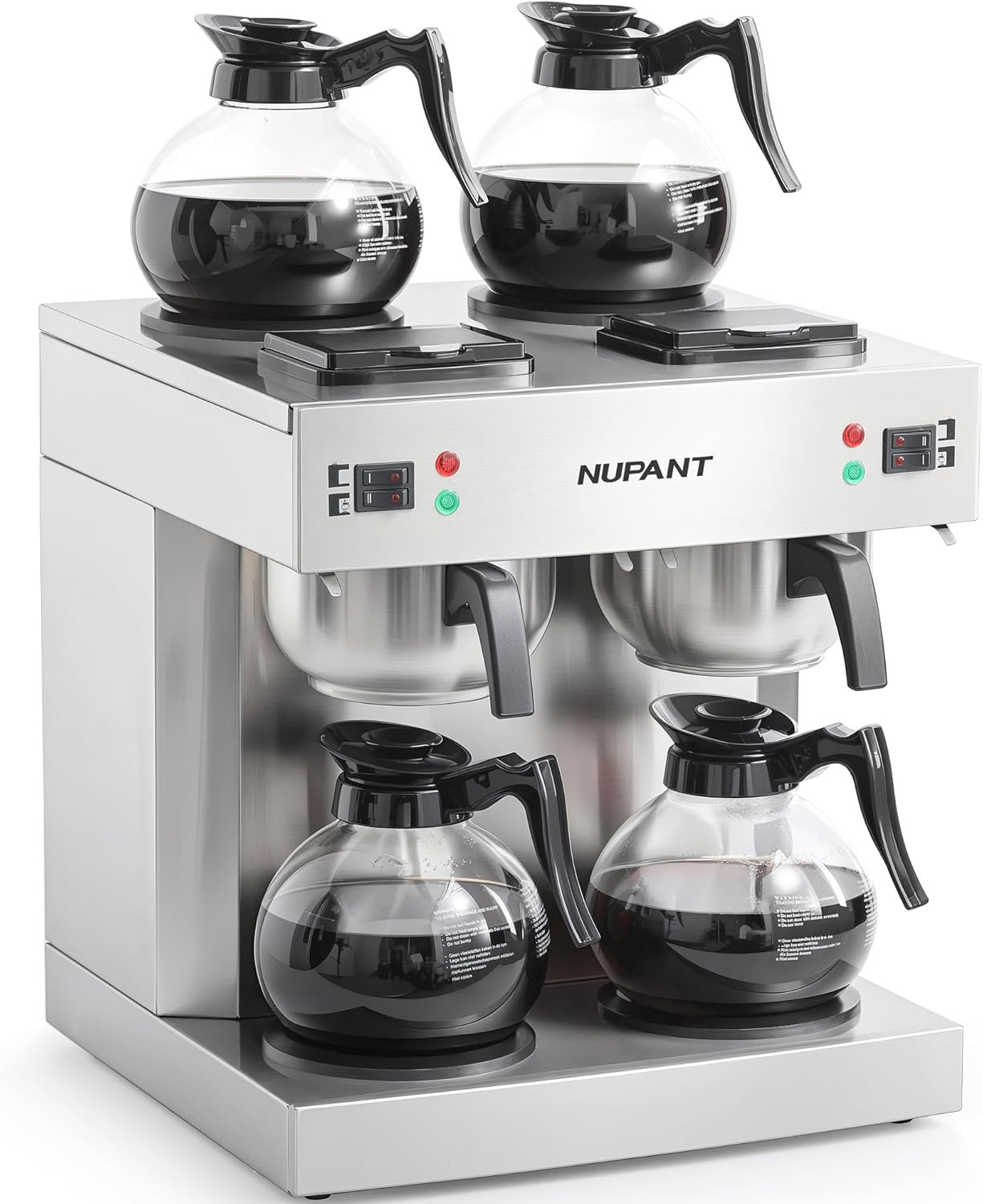 Commercial Dual Drip Coffee Maker, 200 Cups/Hour, Stainless Steel Brewer