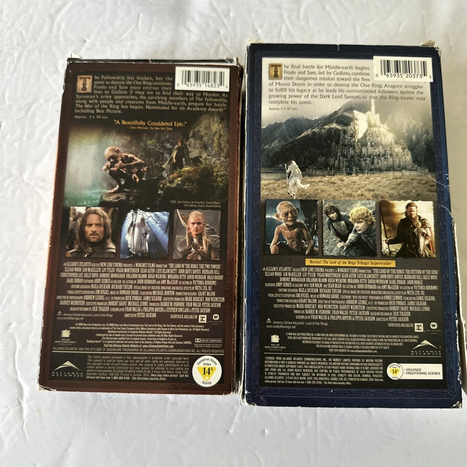 LORD OF THE RINGS: The Return Of The King 2004 VHS Video 2-Tape Set + Two Towers - Image 2 of 4