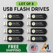 Pack of 8 -Linux Mint Latest 22.1 Cinnamon 64bit BOOTABLE/LIVE USB FREE SHIPPING
