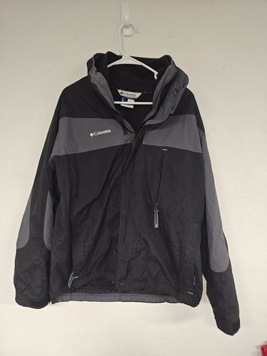 Columbia, Vintage 00s Columbia Interchange 3-in-1 Jacket Men M Black Gray Fleece