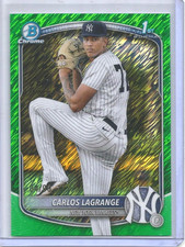 Carlos Lagrange 2025 Bowman Chrome Green Shimmer Refractor Rookie #04/99