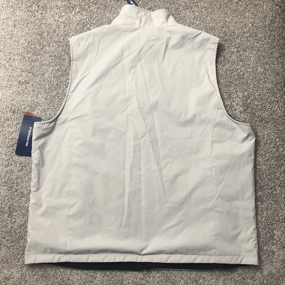 NWT IZOD Reversible Mens Vest Ripstop Polar Fleece Jacket Stone/Black XXL - Image 2 of 4