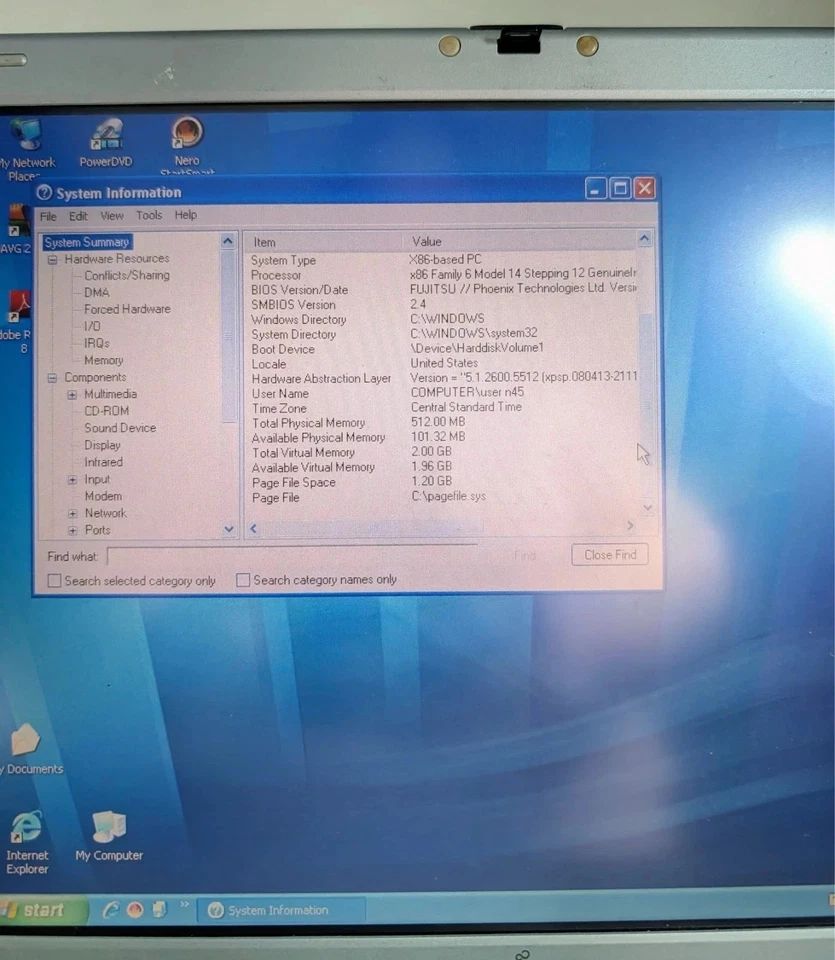 Fujitsu Lifebook B Series 512 MB RAM, Windows XP, Intel Core Solo CPU, 32 GB HDD - Image 3 of 4