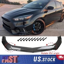 Add-on Front Bumper Lip Splitter Carbon Fiber Style For 2017 Ford Focus RS