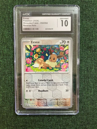 Eevee 050/064 Sv: Shrouded Fable Reverse Holo - CGC GEM MINT 10 