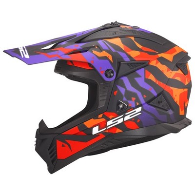 LS2 MX708 Fast II Helmet Grotesque Matte Purple Orange