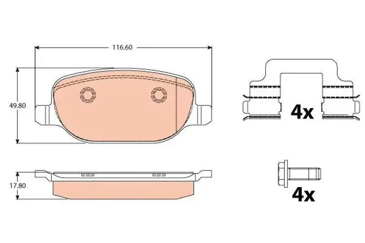 Brake pads GDB2129 TRW for ALFA ROMEO BRERA SPIDER 159 Sportwagon 159