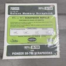 Pioneer SB-700R White Deluxe Memory Scrapbook Refills 11 1/4x11 3/4 50 Pages