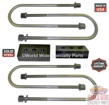 SuspensionMaxx 1 Inch Rear Block and U-Bolt Kit for 03-13 Ram 2500 Diesel Engine
