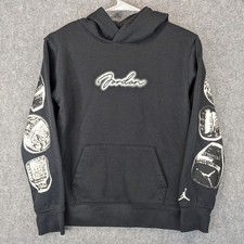 Jordan Kids Youth M Black Pullover Hoodie Sweatshirt Long Sleeve 6 Rings