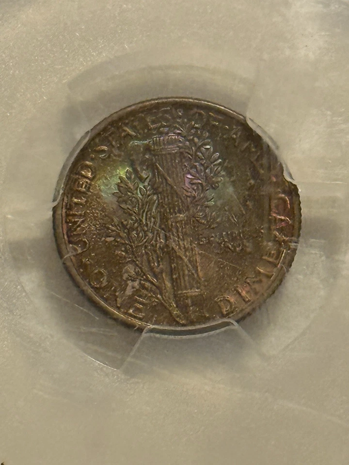 1944 Mercury Dime PCGS MS66 Toned Reverse Brilliant Luster Eye Appeal - Image 3 of 4