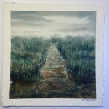 Quadro acquerello originale 'Spada nascosta'.