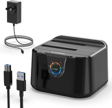 Dual Bay 2.5 3.5 Inch SATA Hard Drive Docking Station USB 3.0 Offline Clone 40TB