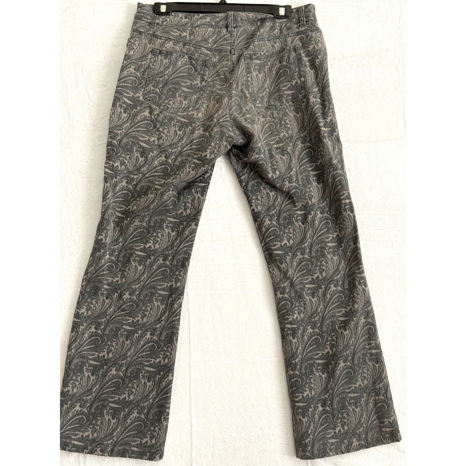 Next Pantalones/Jeans acampanados Bootcut estampado cachemira gris Reino Unido talla 14 R usados en excelente estado Foto 2 de 4