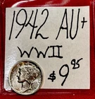 1942 Mercury Silver Dime (AU+) About Uncirculated Cond! ( WWII ERA) ENN Coins