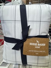 Eddie Bauer Northern Plaid Cotton Percale She...