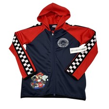 Mario Kart Jacket Youth 8 Navy Red Hooded Track Full Zip Racing Video Game