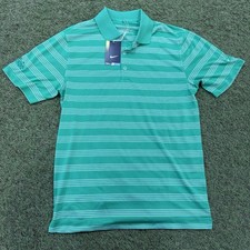 Nike Dri-Fit Men's Golf Polo Shirt Green Striped Tour Performance Small NWT