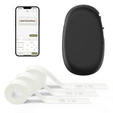 E10 Bluetooth Label Maker Machine with 3 Tapes Inkless Thermal Printer Black