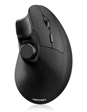 TECKNET Ergonomic Mouse, Rechargeable Wireless Bluetooth Mouse (BT Blac