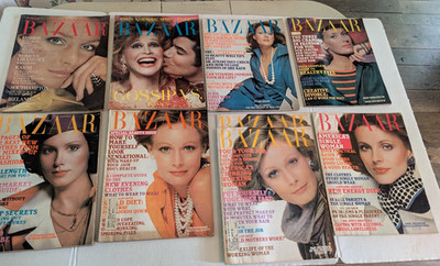 Vintage Harpers Bazaar Magazine Lot 1970's 1972 1973 1974 1975 9 issues As Is