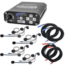 4 Person Intercom System with Sport Helmet Kits UTV Polaris CanAm Rugged Radios
