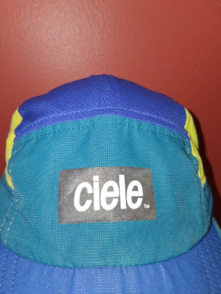 Ciele Gocap Seawall Blue Teal & Yellow 5 Panel Running Hat OS adjustable Strapba - Image 2 of 4
