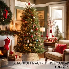 Beautiful Christmas Tree Collar - Authentic 28" Hyacinth Tree Ring - Easy to ...