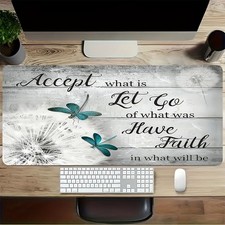 40 90cm 1pc Elegant  Floral Mouse Pad with Accept What Is Let Go of What Was Ha