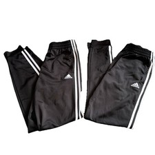 Set Of 2 Boy  s Adidas Black JOGGERS Track PANTS Size 14-16 L  Size 18 -20 XL