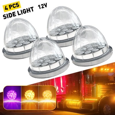 4X Watermelon Light Amber Purple LED Truck Trailer Side Marker Lights 12V EXR