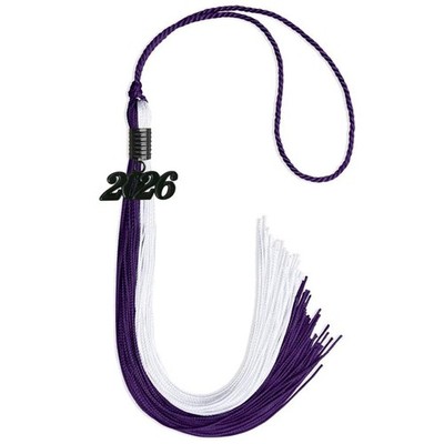 Endea Graduation Purple/White Graduation Tassel with Black Date Drop