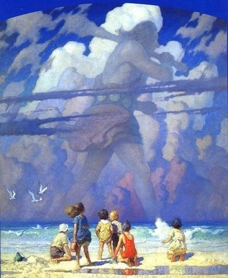 THE GIANT (In the clouds) - Newell Convers Wyeth 11''X14'' GLOSSY POSTER PRINT