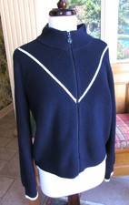 Designer T by TALBOTS Navy Blue Sweater Top, size L, NEW w/Tag  139.00 