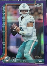 Topps 2025 Chrome Zach Wilson Miami Dolphins Purple Refractor #189 NFL Card